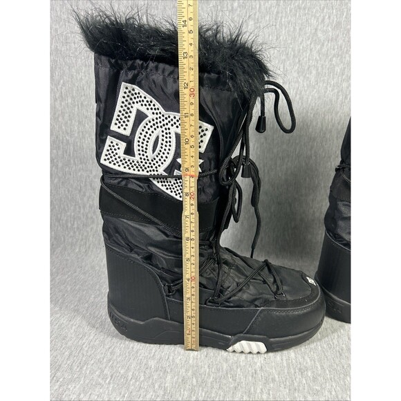 DC Chalet RARE  FAUX FUR SNOW BOOTS Black SIZE Large US Size 9 Great Condition - Picture 8 of 16